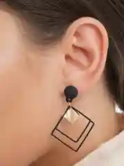 Коричневый серьги женские, бижутерия, "Ромб"