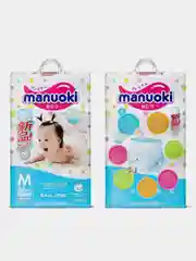 Подгузники-трусики "MANUOKI" р.M, 6-11 кг, 56 штуки