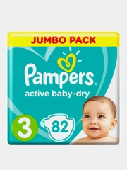 Pampers Active Baby, миди 6-10 кг, 82 штуки