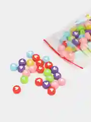 Серый меланж бусины смайлики.  сердечки. Бусины для браслетов 50/100 штук