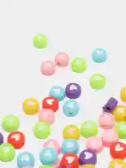 Серый меланж бусины смайлики.  сердечки. Бусины для браслетов 50/100 штук