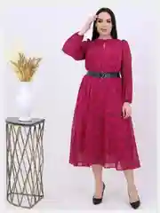 Фуксия платье женское шифоновое, большие размеры