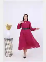 Фуксия платье женское шифоновое, большие размеры