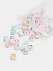Серебряный бусины смайлики.  сердечки. Бусины для браслетов 50/100 штук