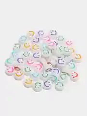 Серебряный бусины смайлики.  сердечки. Бусины для браслетов 50/100 штук
