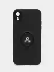 Угольный чехол Apple iPhone XR силиконовый с кольцом iFace