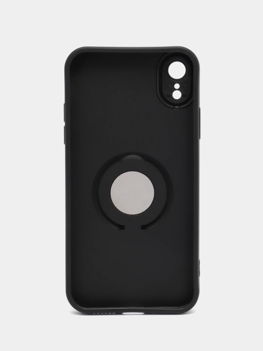 Угольный чехол Apple iPhone XR силиконовый с кольцом iFace