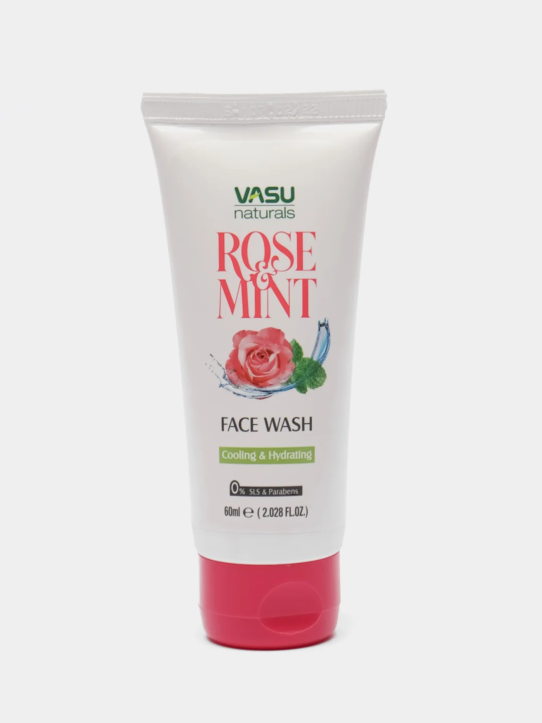Индийский гель для умывания лица с лепестками роз и мятой Rose&Mint Vasu, 60 мл