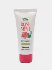 Индийский гель для умывания лица с лепестками роз и мятой Rose&Mint Vasu, 60 мл