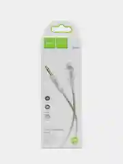 Белый кабель hoco UPA19, AUX, 3.5 mm, Lightning, 1 м, в оплетке, черный, премиум