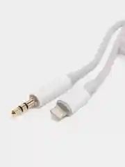 Белый кабель hoco UPA19, AUX, 3.5 mm, Lightning, 1 м, в оплетке, черный, премиум