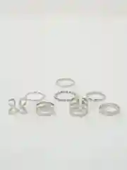 Золотой набор из 8 колец, кольца миди, комплект, двуслойные, трехслойные, тонкие, женские