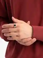 Серебряная печатка перстень 1 черный фианит