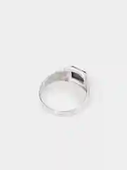 Серебряная печатка перстень 1 черный фианит