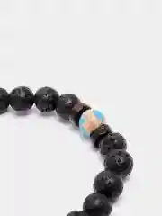 Синий браслет мужской, из вулканического камня