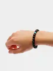 Синий браслет мужской, из вулканического камня