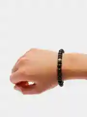 Серый браслет мужской, из вулканического камня