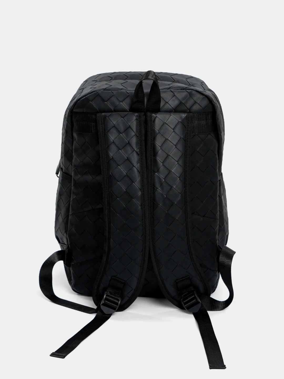 Рюкзак черный кожаный мужской из плетенки NOMAD-BRAIDED