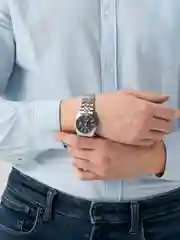 Черный часы наручные Kingnuos, мужские, в подарочной упаковке