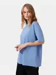 Голубой футболка женская оверсайз