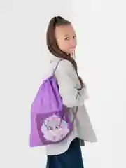 Мешок для обуви ЮНЛАНДИЯ, карман на молнии, 33х42 см, Cute kitty, 271053