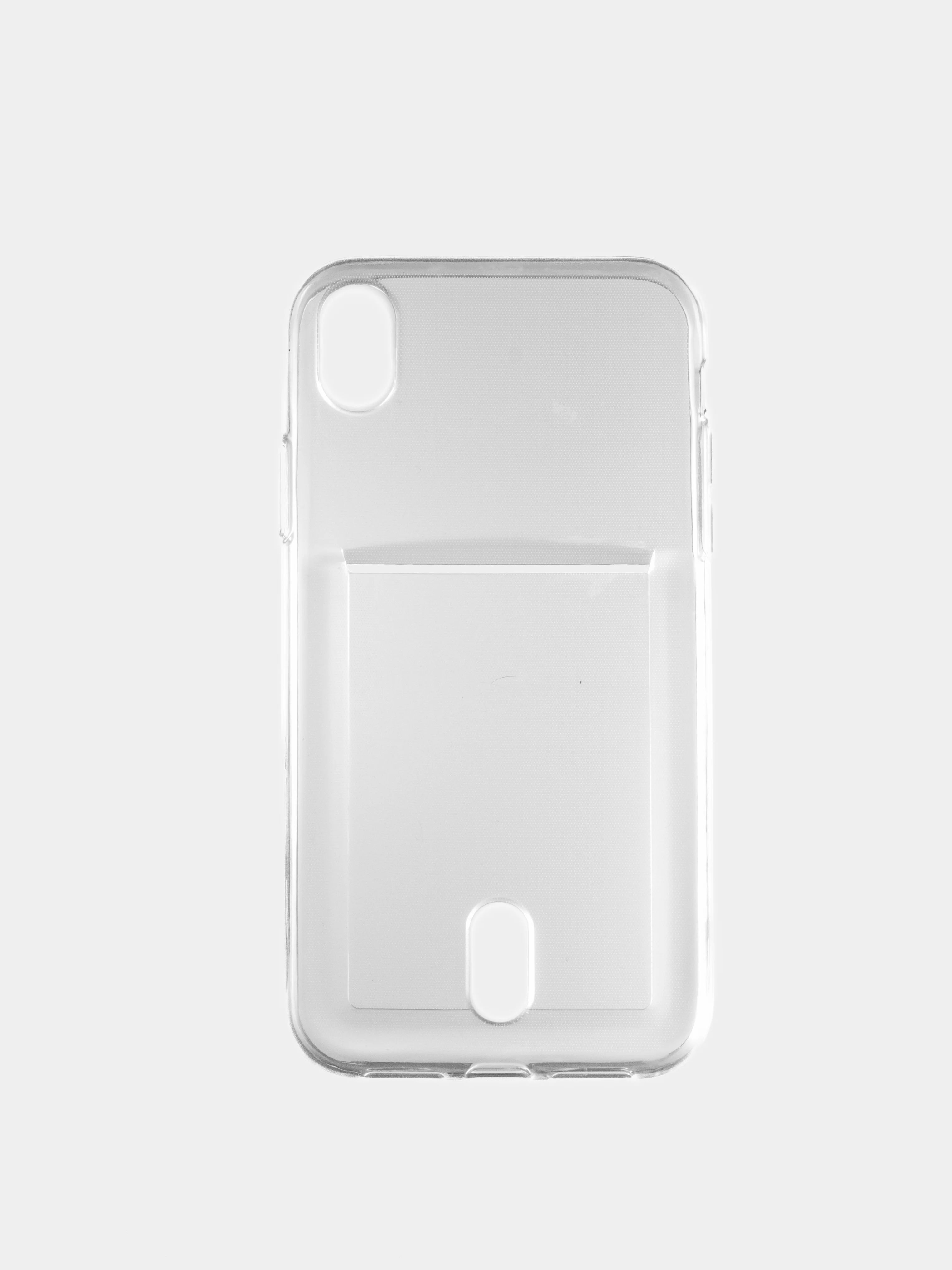 Прозрачный чехол для iPhone X, XS, XR, 11, 12, 13, 14 Pro Max/mini, с карманом для карт, силиконовый