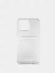 Прозрачный чехол для iPhone X, XS, XR, 11, 12, 13, 14 Pro Max/mini, с карманом для карт, силиконовый