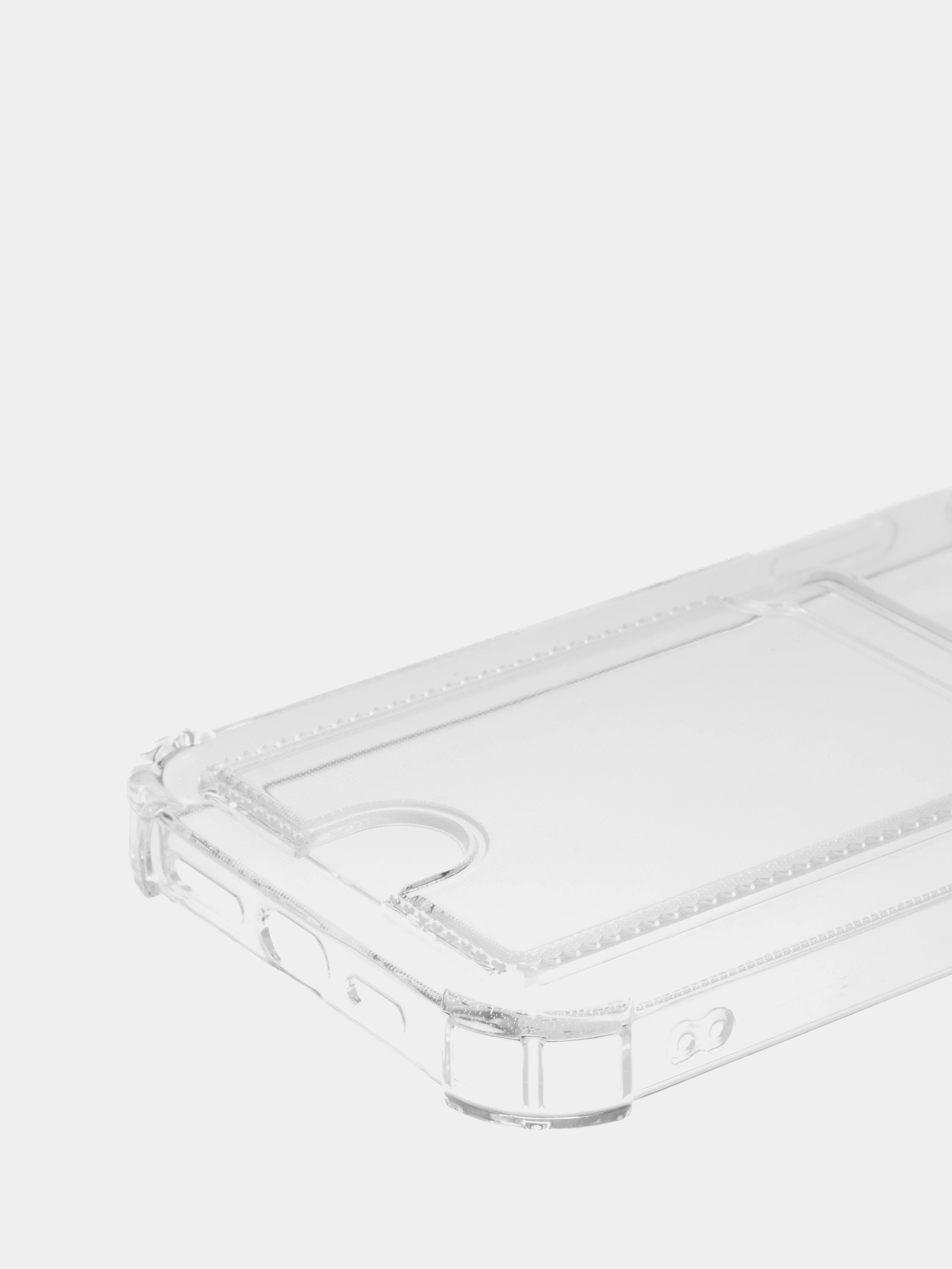 Прозрачный чехол для iPhone X, XS, XR, 11, 12, 13, 14 Pro Max/mini, с карманом для карт, силиконовый