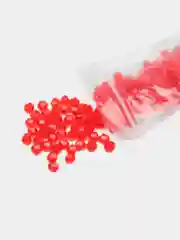 Красный бусины стеклянные граненные биконус