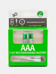 Аккумуляторные батарейки с зарядкой от USB тип ААА 1,5 В 2шт мизинчиковые