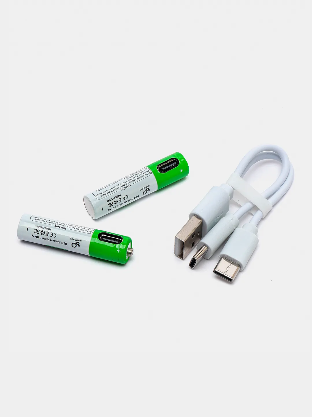 Аккумуляторные батарейки с зарядкой от USB тип ААА 1,5 В 2шт мизинчиковые  купить по цене 721.1 ₽ в интернет-магазине Магнит Маркет