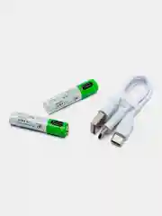 Аккумуляторные батарейки с зарядкой от USB тип ААА 1,5 В 2шт мизинчиковые