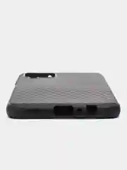 Черный чехол Samsung Galaxy A12 / M12, Самсунг Галакси А12 / М12, силиконовый, под карбон
