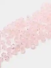 Розовый бусины стеклянные граненные биконус