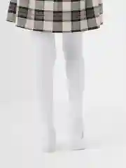Молочный колготки детские для девочки, белые, хлопок