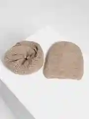 Бежевый комплект шапка двухслойная +снуд в один оборот Вермут