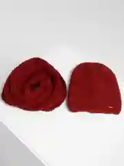 Терракотовый комплект шапка двухслойная +снуд в один оборот Вермут
