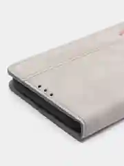 Серый чехол книжка Rich Boss для Tecno Spark 8C / GO 2022, экокожа, нубук, с визитницей