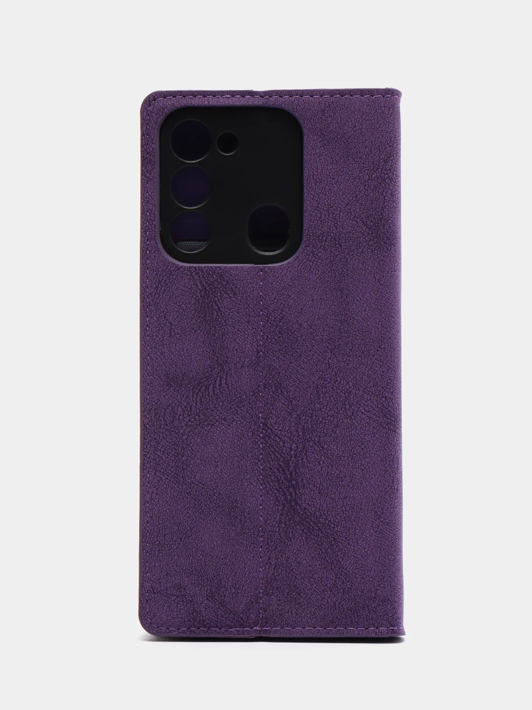 Фиолетовый чехол книжка Rich Boss для Tecno Spark 8C / GO 2022, экокожа, нубук, с визитницей