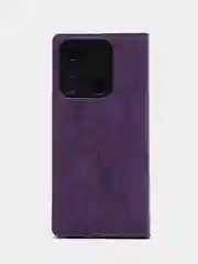 Фиолетовый чехол книжка Rich Boss для Tecno Spark 8C / GO 2022, экокожа, нубук, с визитницей