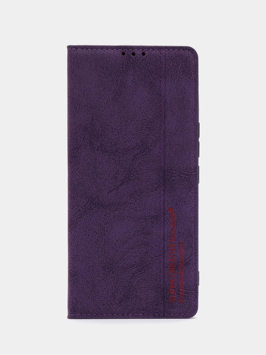 Фиолетовый чехол книжка Rich Boss для Tecno Spark 8C / GO 2022, экокожа, нубук, с визитницей