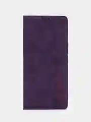 Фиолетовый чехол книжка Rich Boss для Tecno Spark 8C / GO 2022, экокожа, нубук, с визитницей