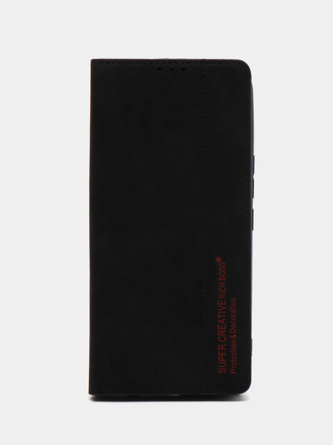 Черный чехол книжка Rich Boss для Tecno Spark 8C / GO 2022, экокожа, нубук, с визитницей