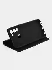 Черный чехол книжка Rich Boss для Tecno Spark 8C / GO 2022, экокожа, нубук, с визитницей