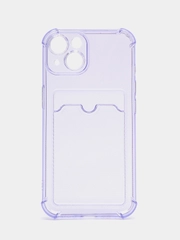 Чехол с карманом для карт на iPhone 14, противоударный, с защитой углов