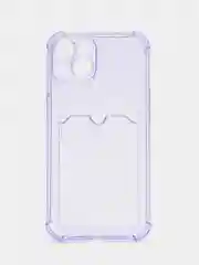 Лавандовый чехол с карманом для карт на iPhone 14, противоударный, с защитой углов