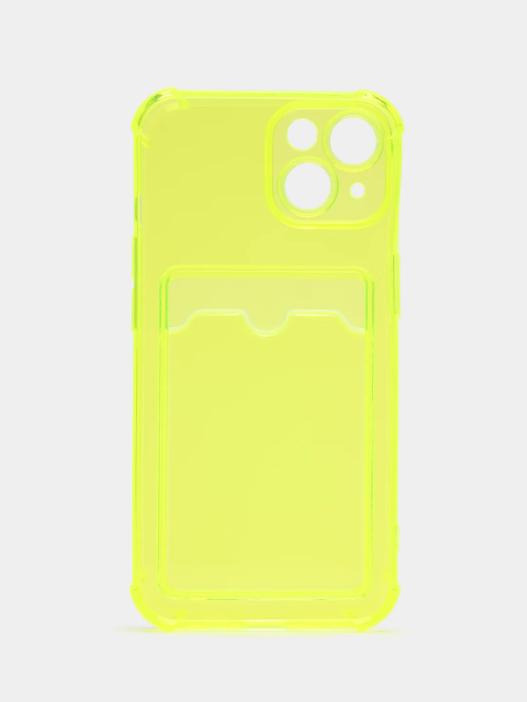 Лимонный чехол с карманом для карт на iPhone 14, противоударный, с защитой углов