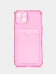Фуксия чехол с карманом для карт на iPhone 14, противоударный, с защитой углов