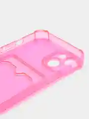 Фуксия чехол с карманом для карт на iPhone 14, противоударный, с защитой углов