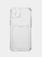 Прозрачный чехол с карманом для карт на iPhone 14, противоударный, с защитой углов